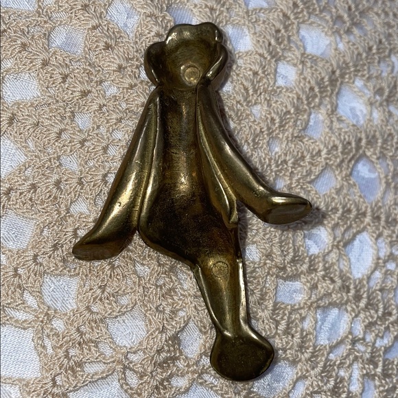 Vintage 1986 Solid Brass Gold Frog Wall Decor Set - Picture 3 of 5